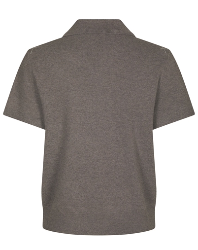 Neo Noir - Gia Check Knit Blouse - Dark Taupe